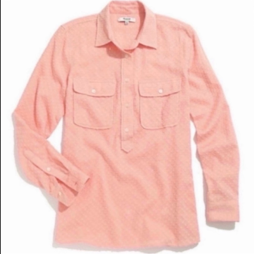 Madewell Polka Dot Pink Blouse